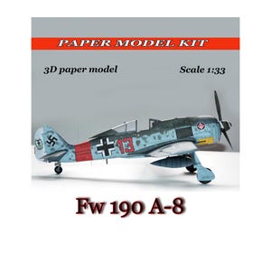 Zestaw papierowych modeli Fw 190 A-8: Model z papieru 3D (PDF)