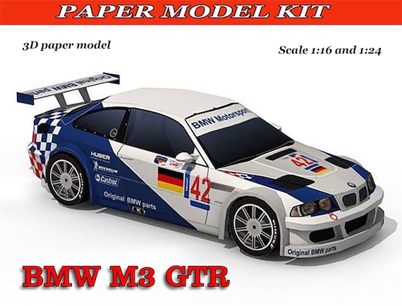 Papier Modellauto BMW Auto Modell Papercraft 3D Auto Papierauto handgemacht  Papier Modell Pläne Dateien zum Ausdrucken - .de