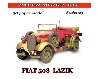 Paper model kit Papercraft 3d Paper model car Car model kits Handmade model Paper model plans Assembly instruction Files for print car