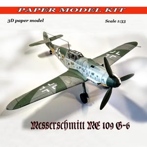 ME 109 G-6 Paper Model Kit: Samolot 3D Papercraft (plany PDF)
