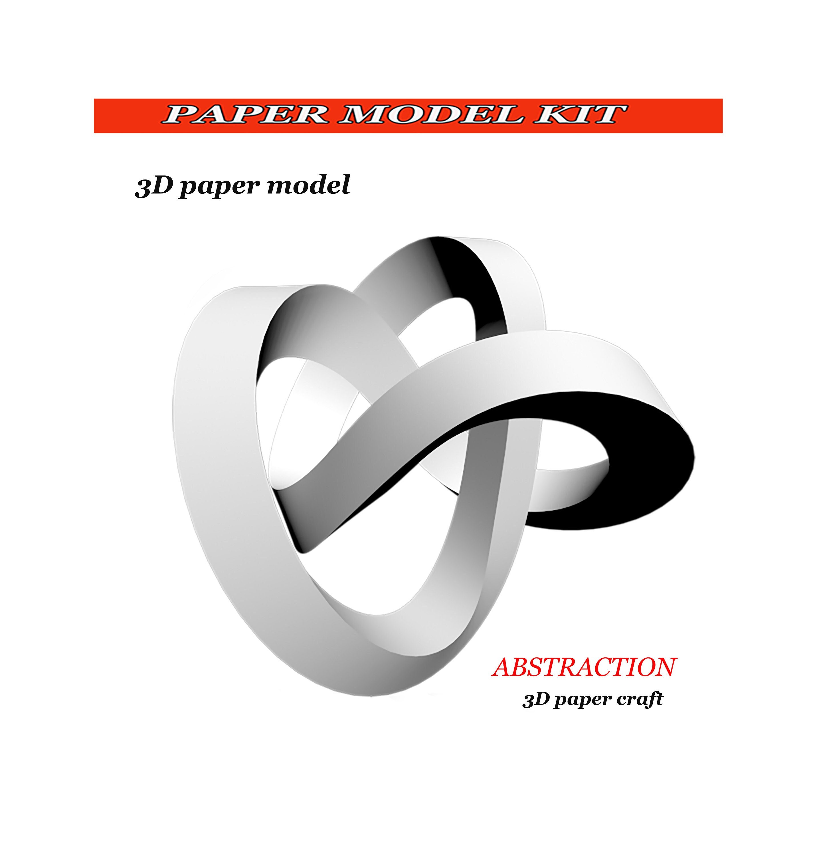 Paper Model Kit Papercraft 3d Abstract 3D Paper Model Kit: DIY Shelf ...