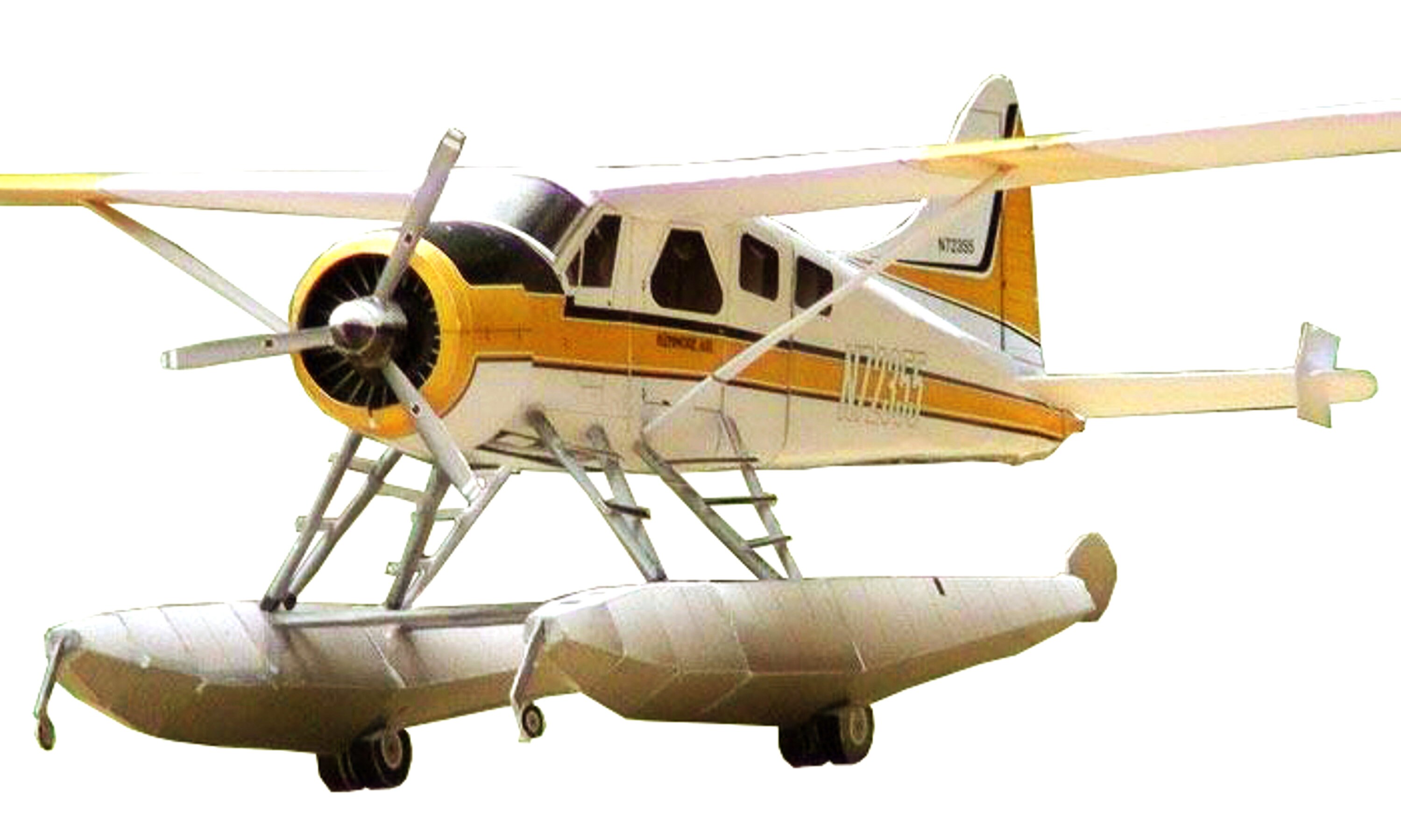 Maquette Avion En Papier 3D – Échelle 1/32 – Hydravion à Construire – Déco Bureau – Niveau Intermédiaire