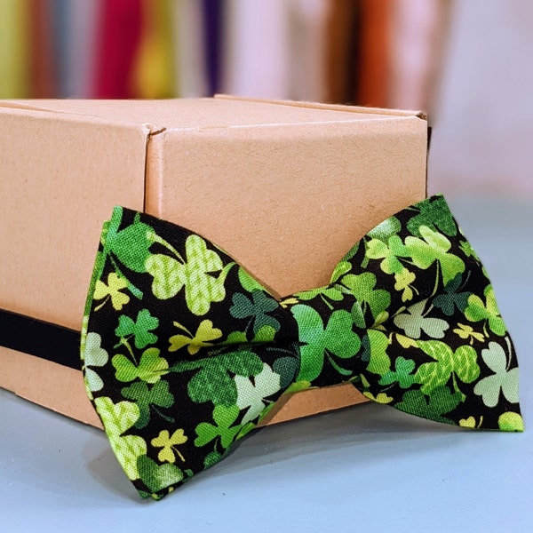 Lucky Clovers! Cotton Bow Ties. Handmade Fun Colours & Patterns. For Parties, weddings, Work, and Groomsmen. Easy to use.