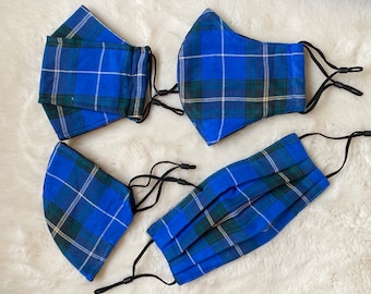 Nova Scotia Tartan,Nose wire,Pocket filter,Adjustable Elastic