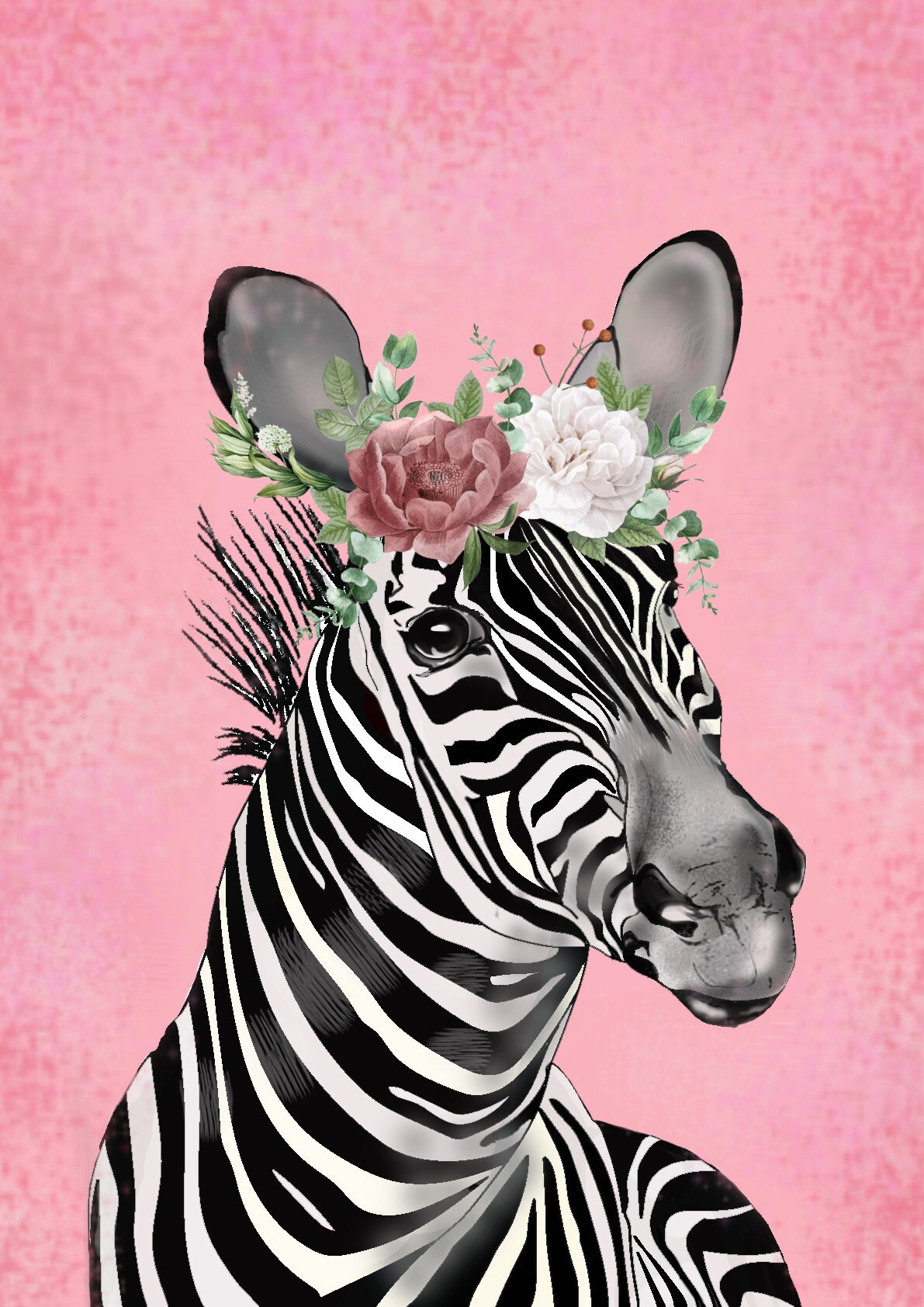 Floral Zebra wall art bold zebra print animal print wall Etsy.de