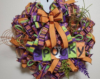 Halloween Wreath, Halloween Wreath for Front Door, Halloween Decor, Halloween Spooky Wreath