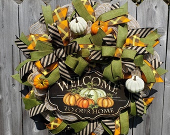 Fall Wreath, Thanksgiving Wreath, Autumn Wreath, Pumpkin Wreath