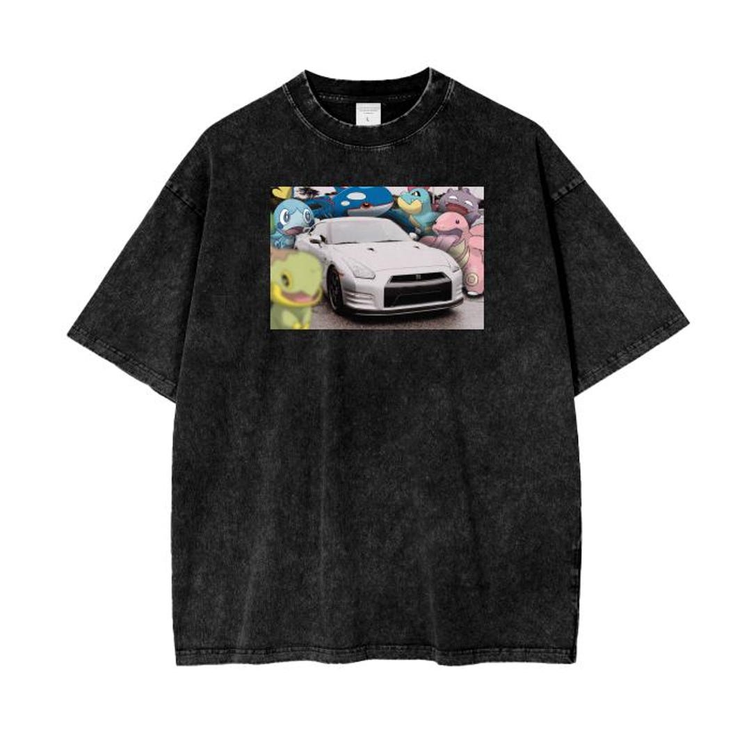Pokemon R35 Pokemon Meets R35 Nissan GTR Oversize Snow Washed T-shirt - Etsy