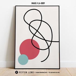 Abstract Art Print | lines and circles print | minimalist wall art | digital download | modern art | abstract line art | living room decor