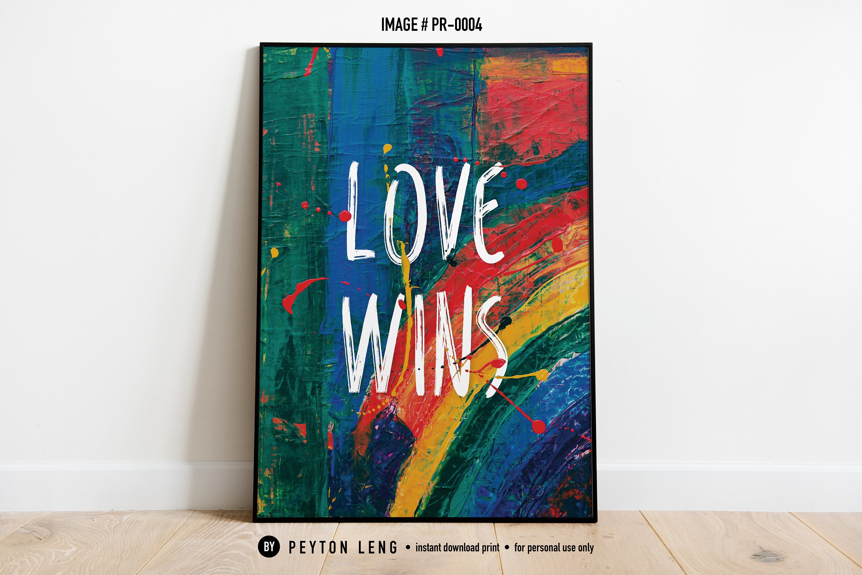 Love Wins Pride Poster Rainbow Wall Art Printable Poster Digital ...