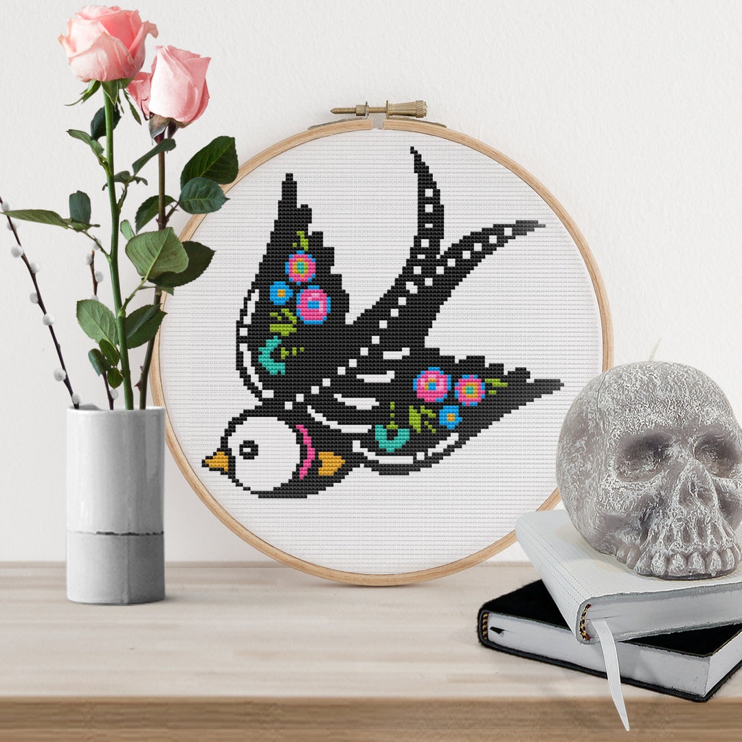 Sugar Skull Bird Cross Stitch Pattern PDF, Calaveras De Azucar Dia De ...