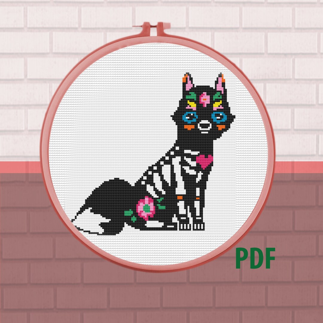 Sugar Skull Fox- Cross Stitch Pattern PDF, Calaveras De Azucar- Dia De ...