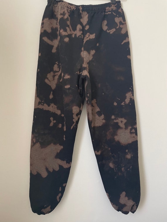 Black Tie Dye Bleach Sweatpants - Etsy 