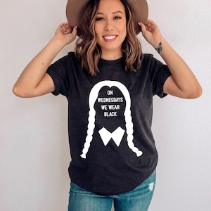 Addams Family Shirt - On Wednesdays We Wear Black - Wednesday Addams Quote - Addams Family Tshirt - Halloween, Goth Vanity