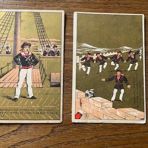 Dois cromos colecionáveis franceses antigos - série matelots
