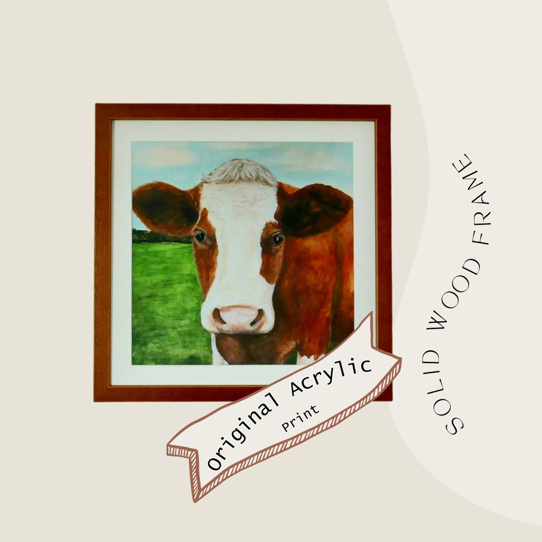 HEREFORD COW ART Hereford Cattle Framed Art Print Farmhouse Etsy