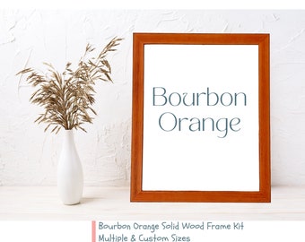 Bourbon Orange Farmhouse Frame Kit, DIY Picture Frame Kit, Solid Wood - Rustic Finish - Custom Sizes!