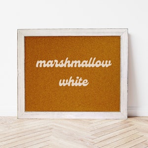 Farmhouse Bulletin Board Framed Rustic Solid Wood & Cork, Multiple Sizes marshmallow white