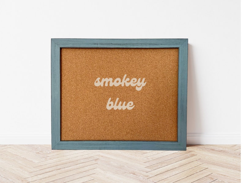 Farmhouse Corkboard Bulletin Board Rustic Blue Frame 5 Color options, solid wood frame