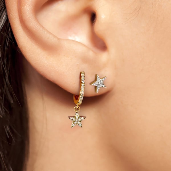 Gold earrings for second hole clearance