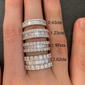 Diamond Baguette Band / Solid 18k White Gold / White Gold Ring / Half Eternity Band / Baguette Diamond Wedding Ring / Anniversary Band