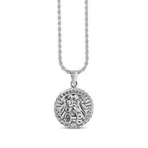Silver Zodiac Necklace / 925 Sterling Silver / Coin Pendant / Zodiac Sign Chain Necklace / Unisex Men Women Gift for Him & Her image 7