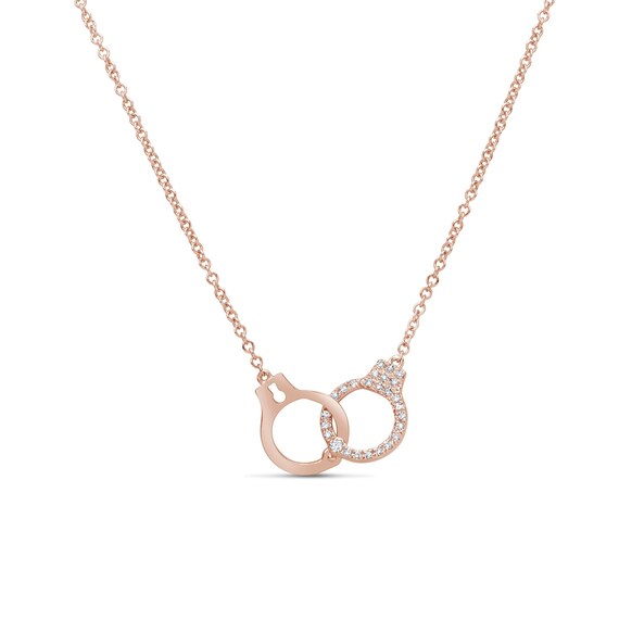 Handcuff necklace white sale gold