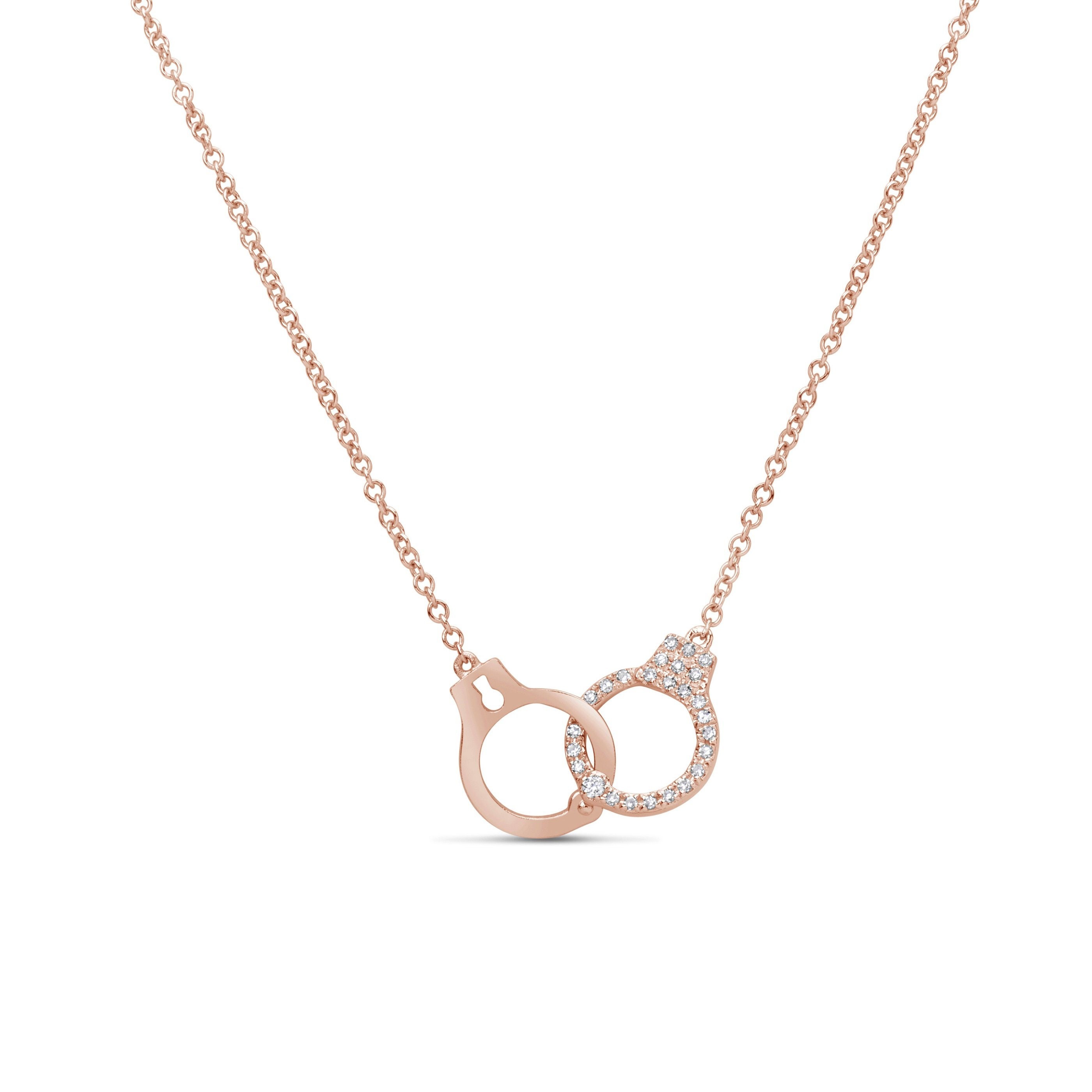 Diamond Handcuff Necklace / 14k Gold 