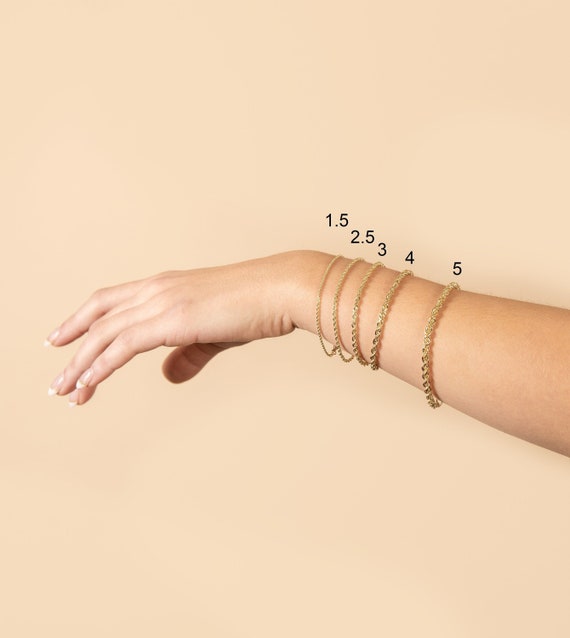Gold Rope Bracelet 8in 4mm – Prestige Jewelry
