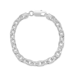 Silver Anchor Link Chain Bracelet / 925 Sterling Silver / Anchor ...
