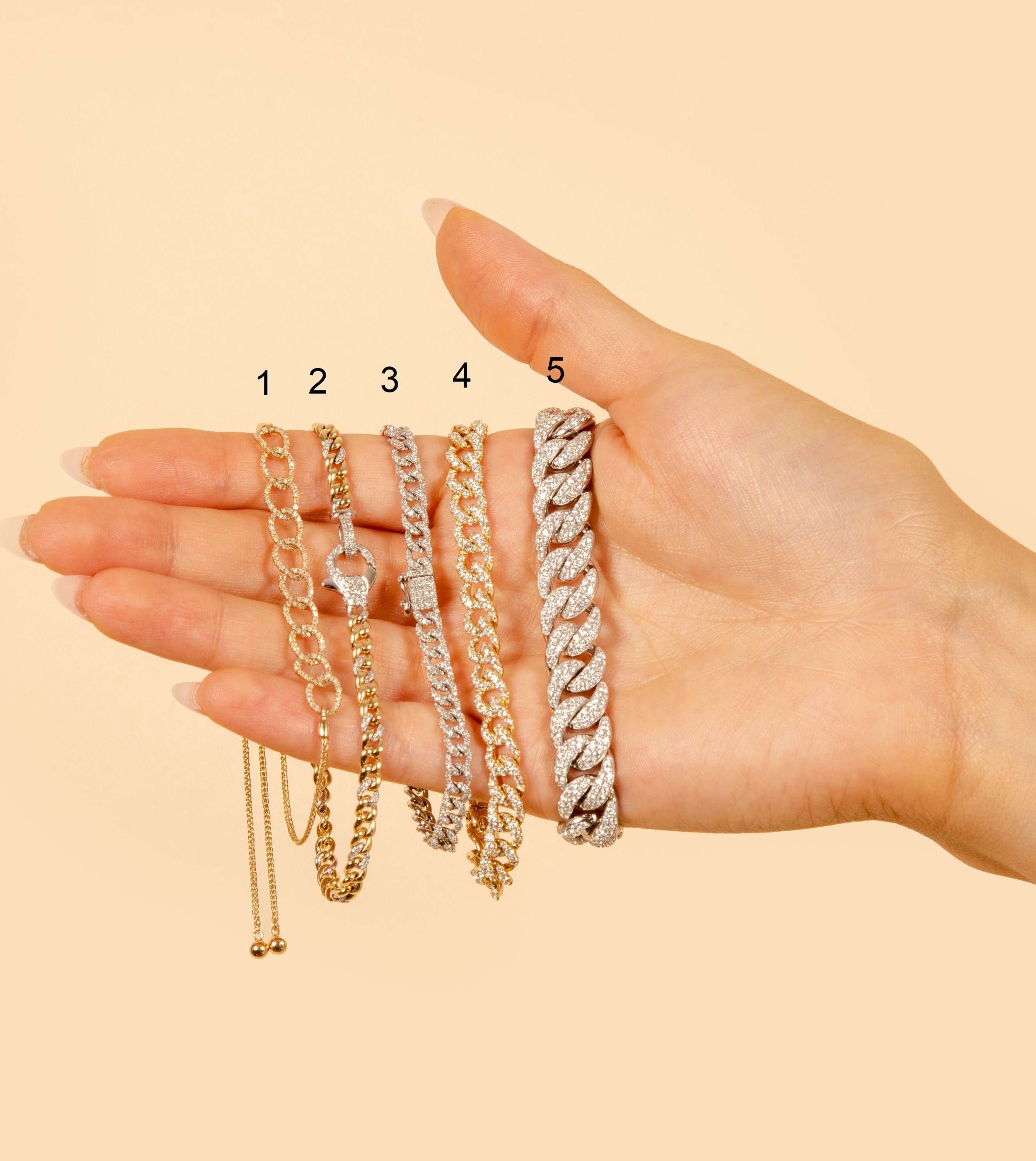 Gold cuban link cheap bracelet with diamonds
