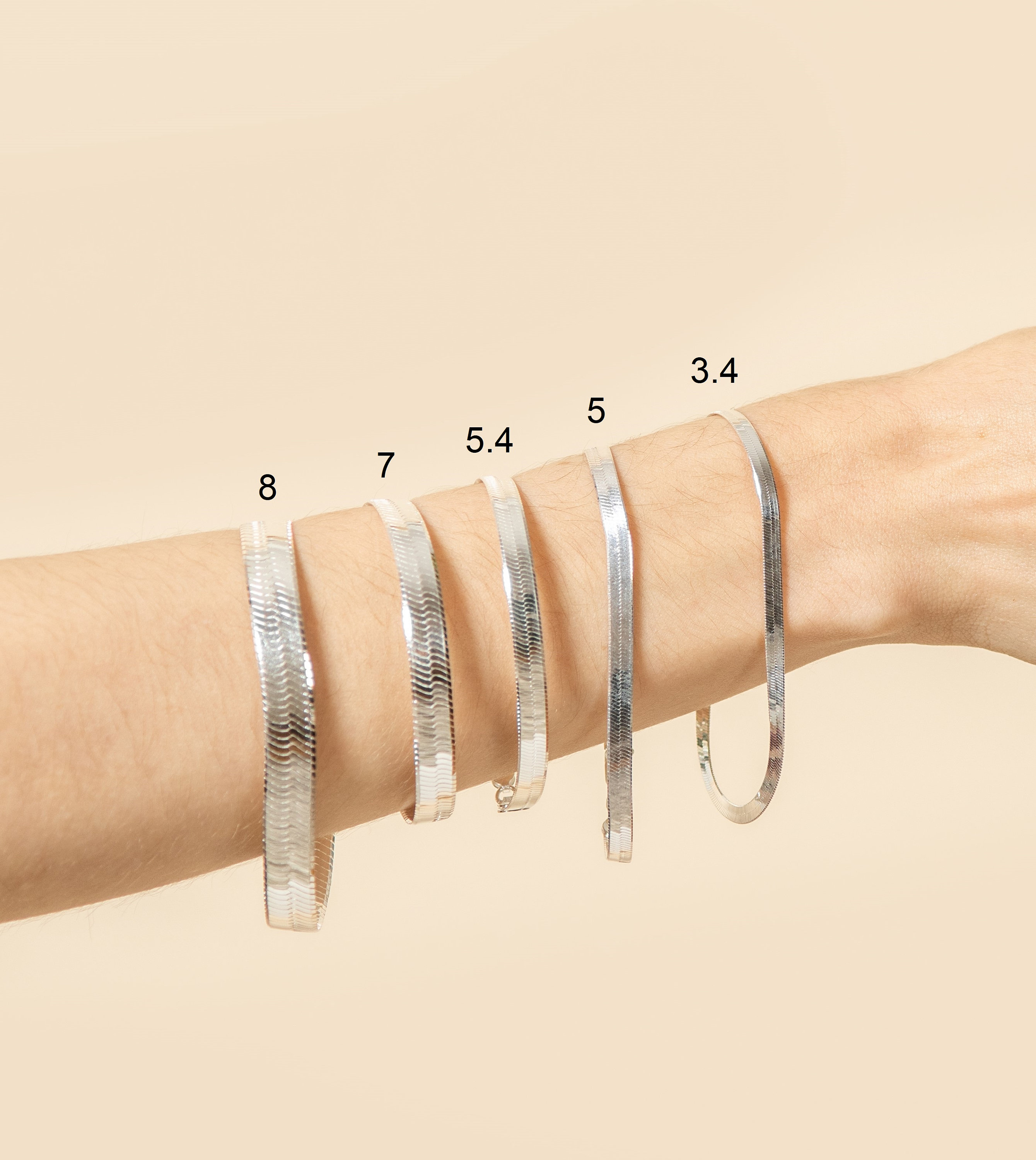 Silver Herringbone Bracelet / 925 Sterling Silver / Chain Etsy