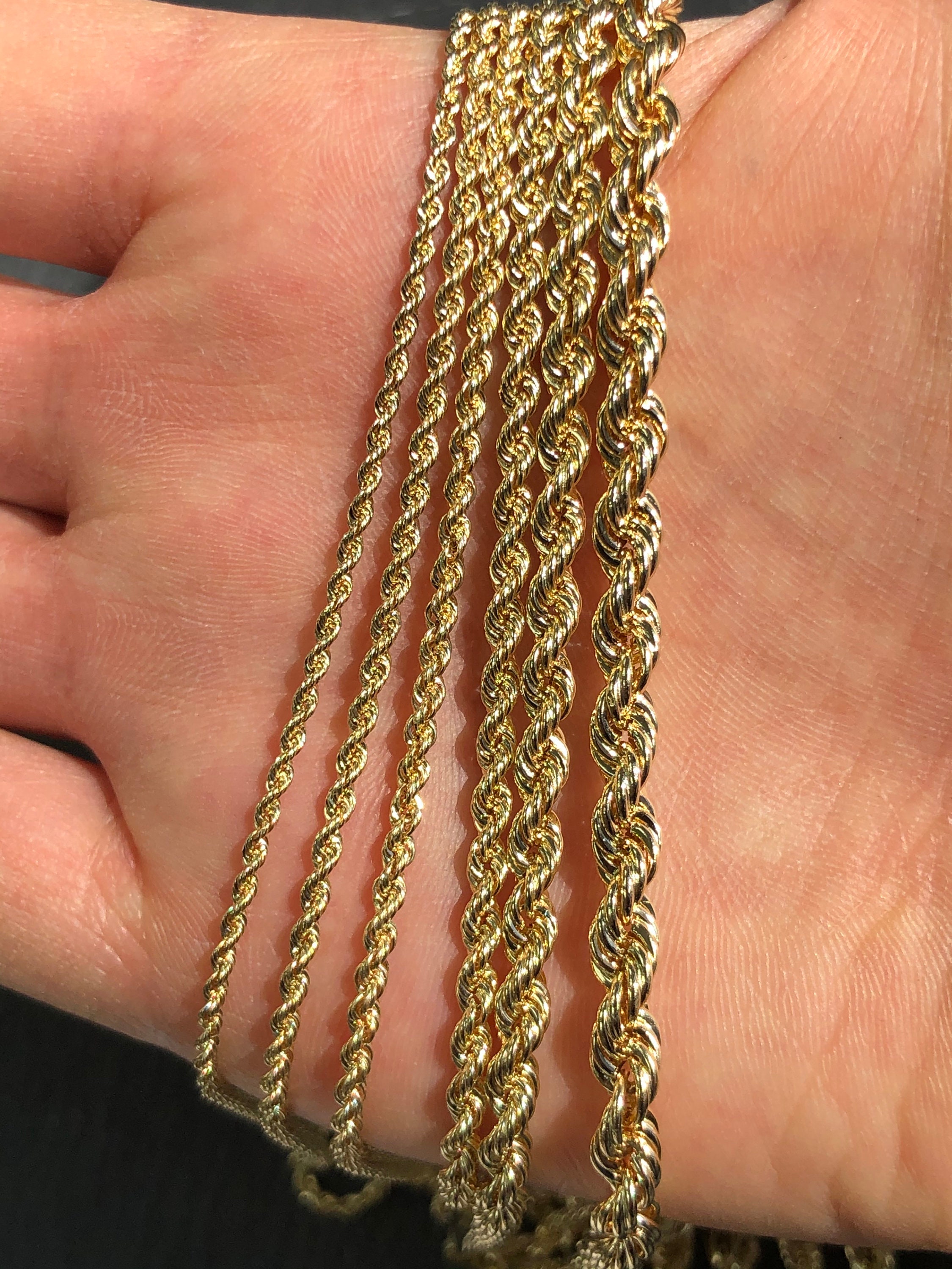 BIG SALE 14k Gold Rope Chain Necklace / 14k Yellow Gold / 16 18 20