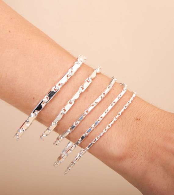  Silver Chain Bracelets Set For Women Girls Dainty Silver Chunky  Link Layered Paperclip Rope Chain Stake Bracelet Sets Fashion Trendy Silver  Jewelry For Women: Clothing, Shoes & Jewelry