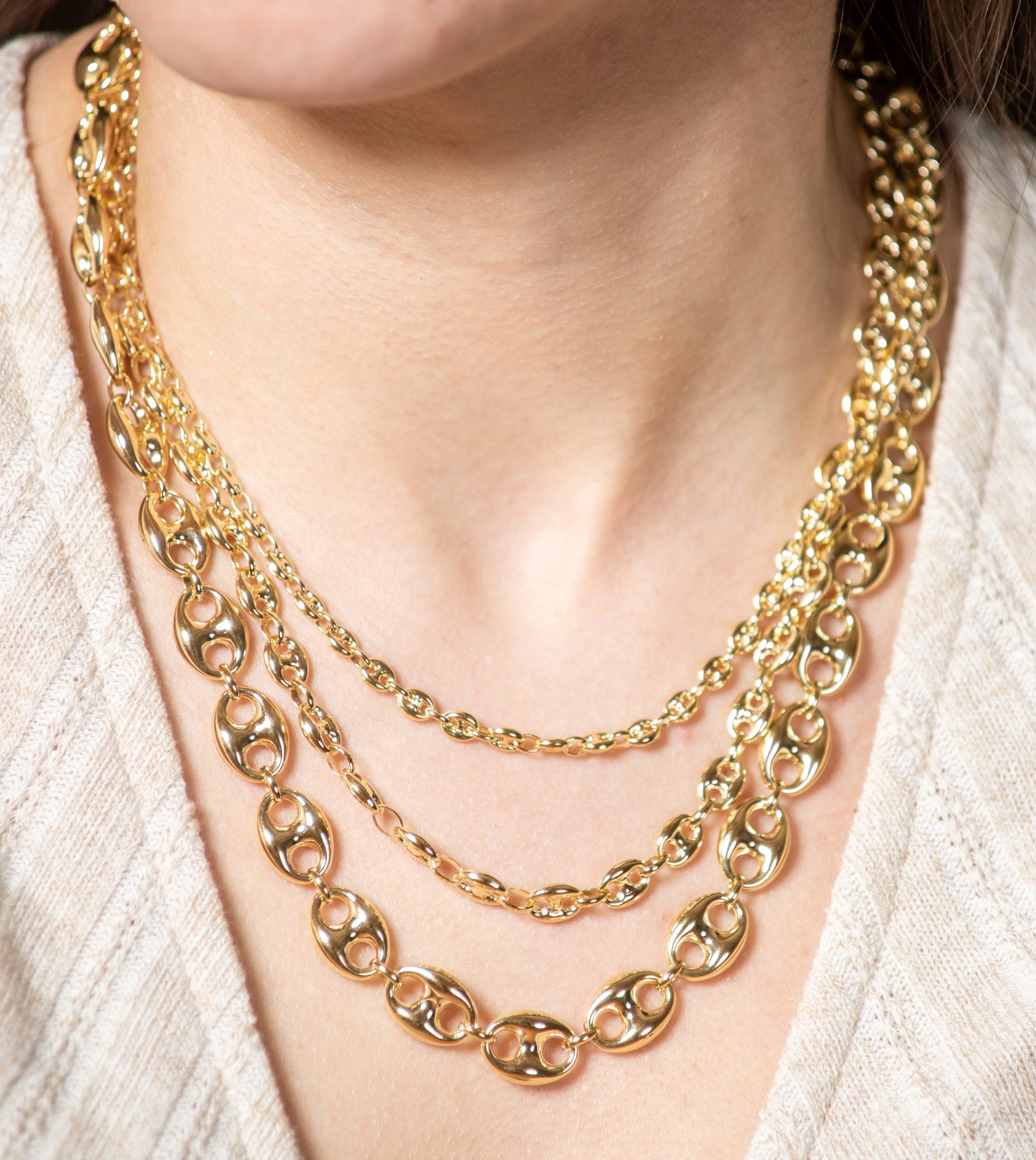 10k gold on sale puffed mariner chain