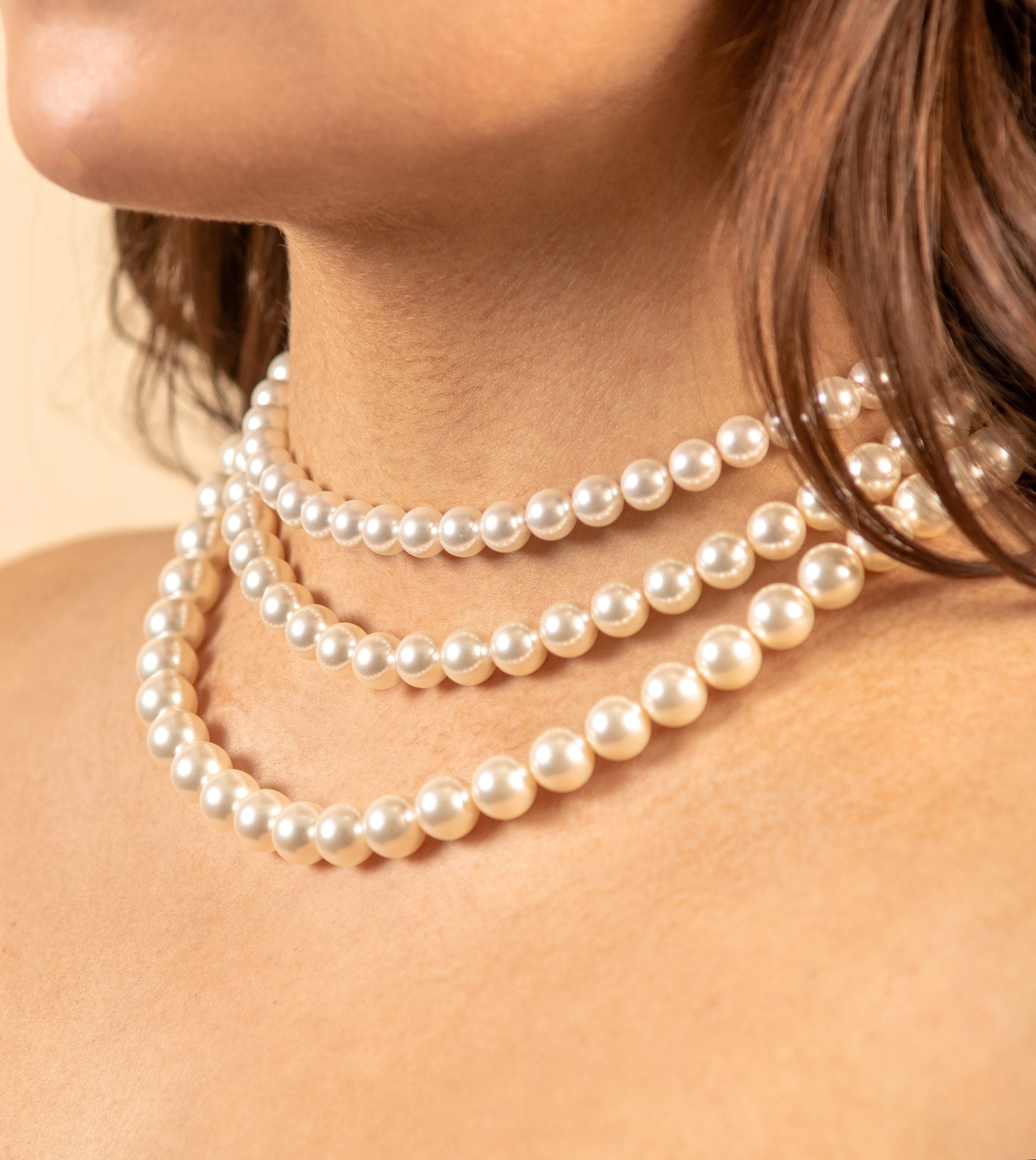 Solid 14k Gold Pearl Strand Necklace 8mm 9mm 10mm 14 16 18 20