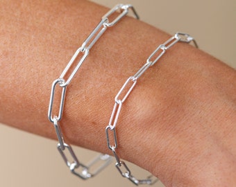 Unisex Gift 925 Silver Plated Charming Cuff Jewelry Bracelet Women Men's Chain 