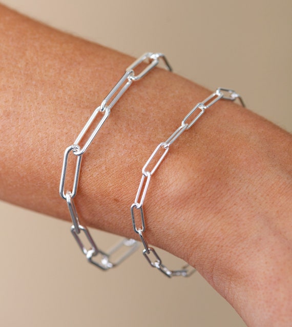 Vintage Sterling Silver Heavy Italian Curb Link Chain Bracelet – Boylerpf