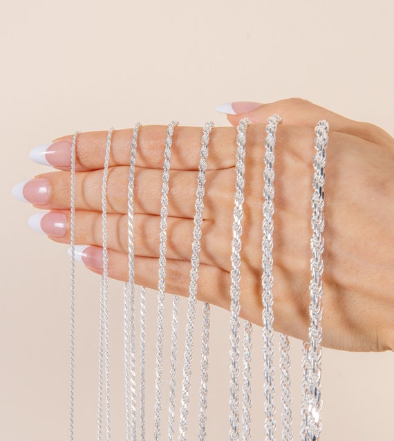  925 Sterling Silver Chain Necklace Chain for Women Girls Cable  Chain Necklace Upgraded Spring-Ring Clasp - Thin & Sturdy - Italian Quality  16/18/20/22/24 Inch (20 INCH) : Handmade Products