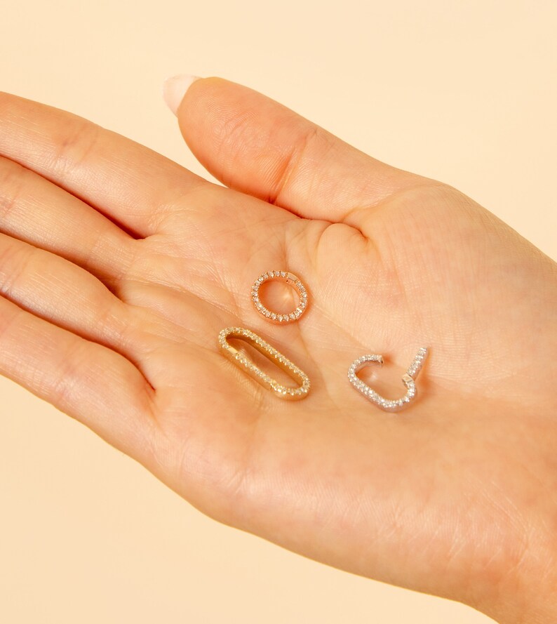 Diamond Connector Clasp / Solid 14k Gold / White Yellow Rose / Etsy