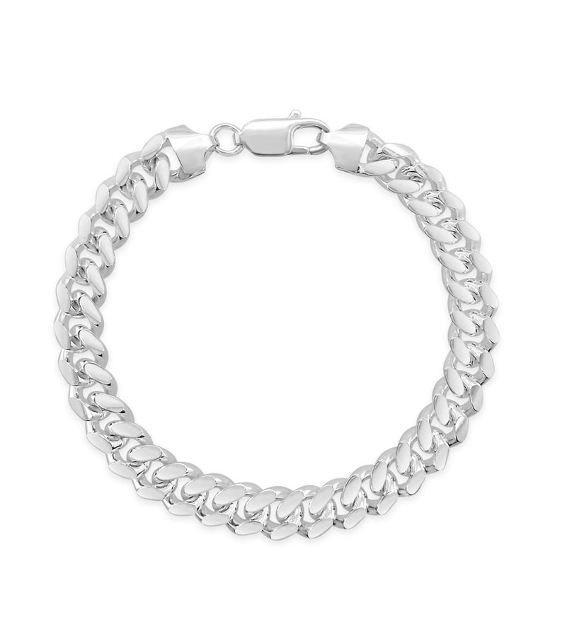 Silver Miami Cuban Link Chain Bracelet / Solid 925 Sterling Etsy