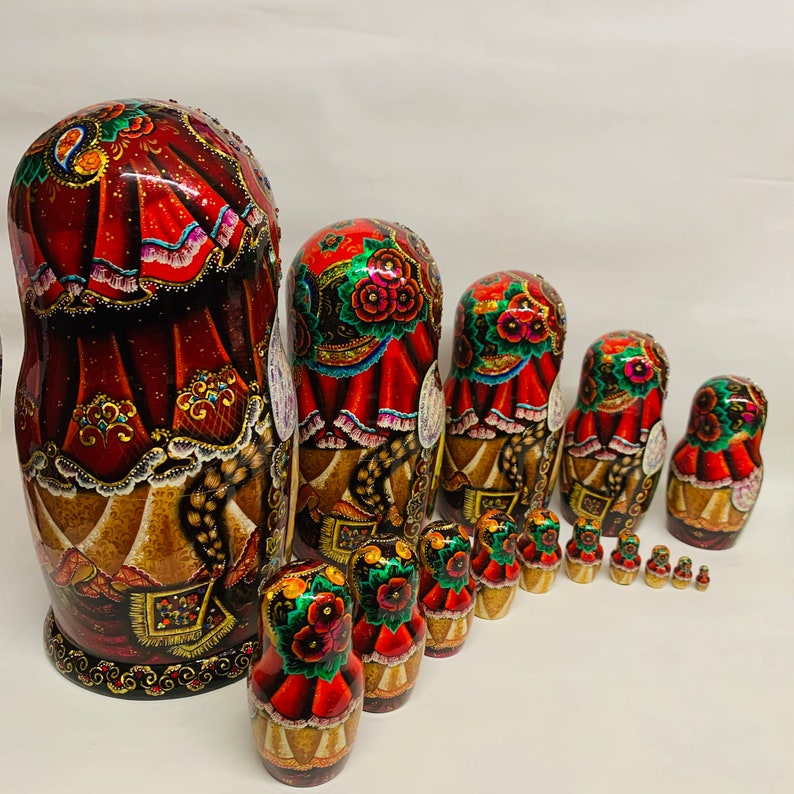 Russian Nesting Doll 15pieces Matryoshka Set Etsy