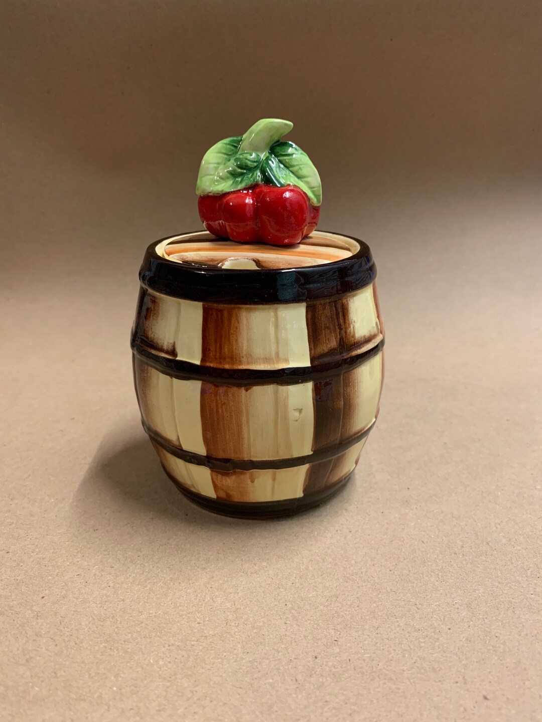 Lefton Apple Barrel Jelly/condiment Jar From the 1960s Etsy
