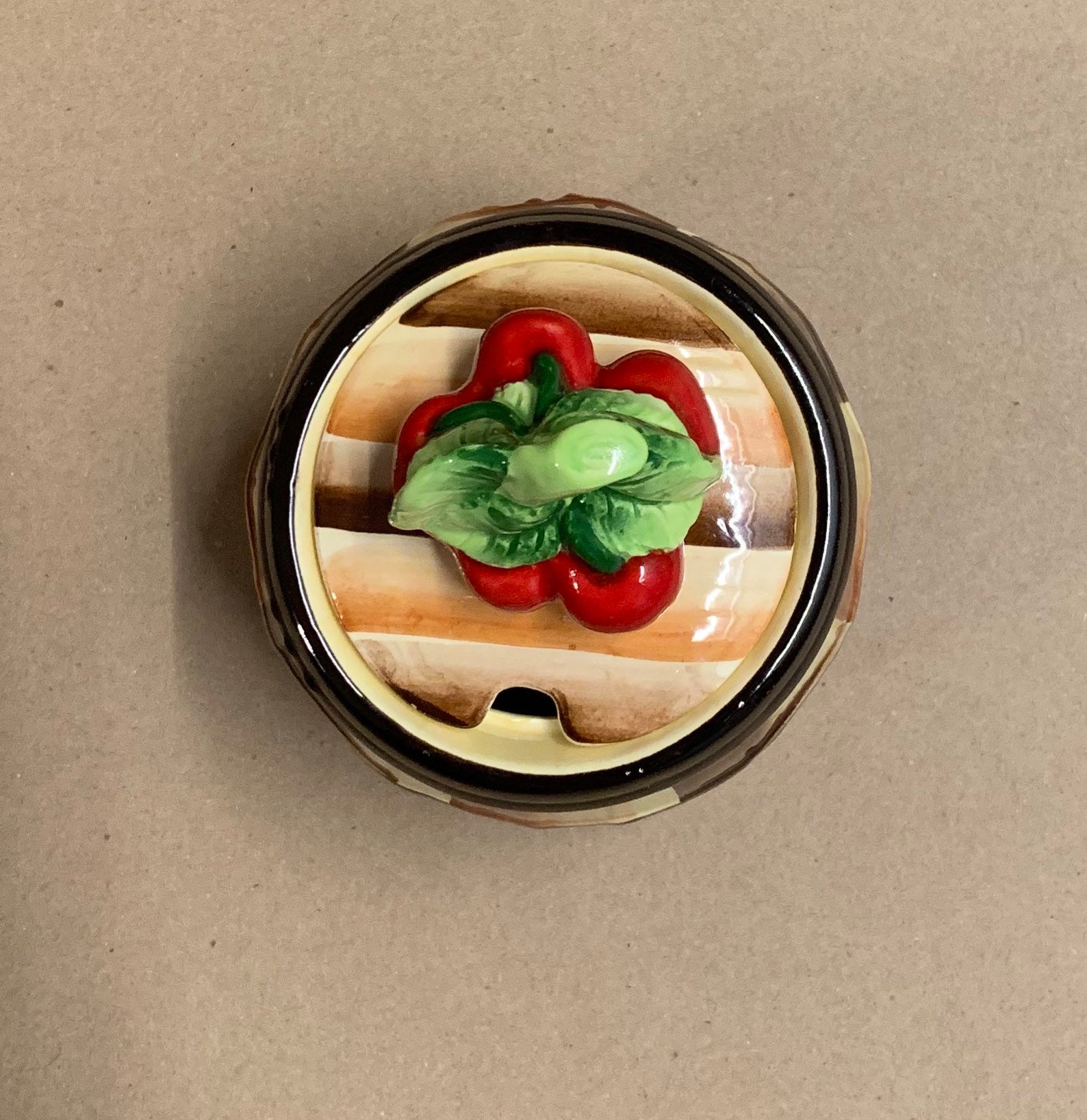 Lefton Apple Barrel Jelly/Condiment Jar from the 1960s Etsy 日本