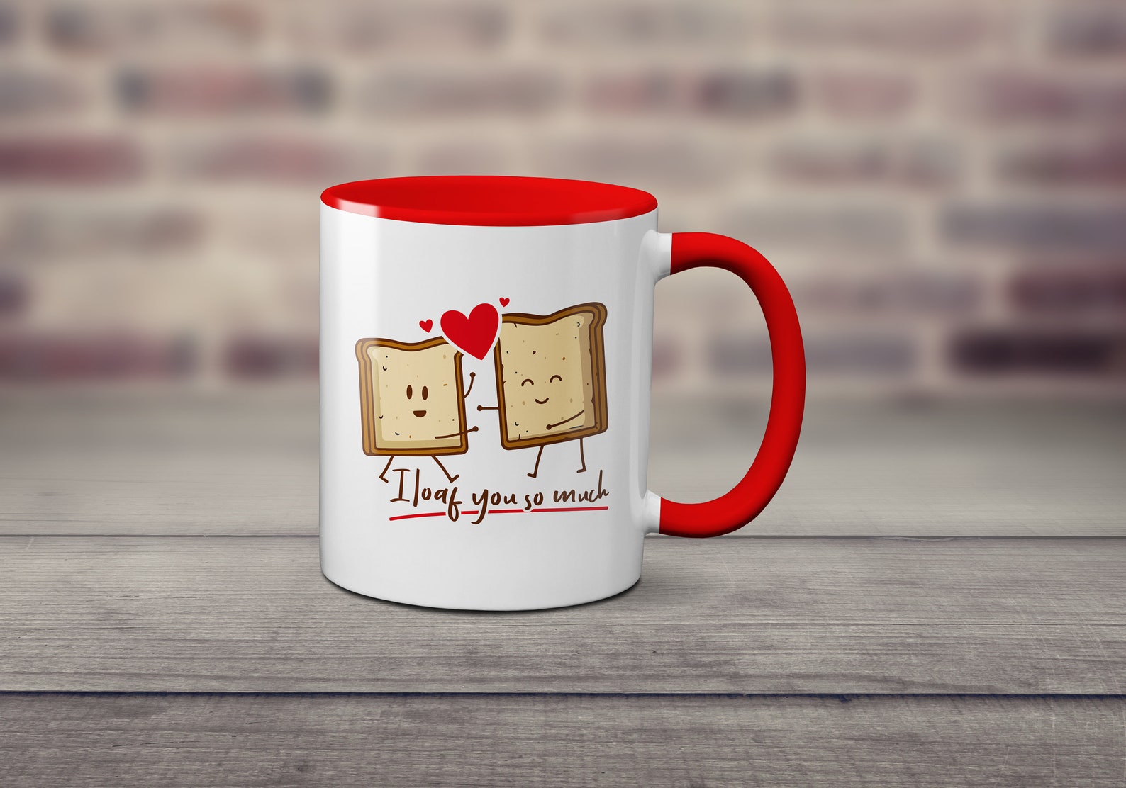 I Loaf You So Much Mug Valentines Day Romance Cute Cartoon Etsy