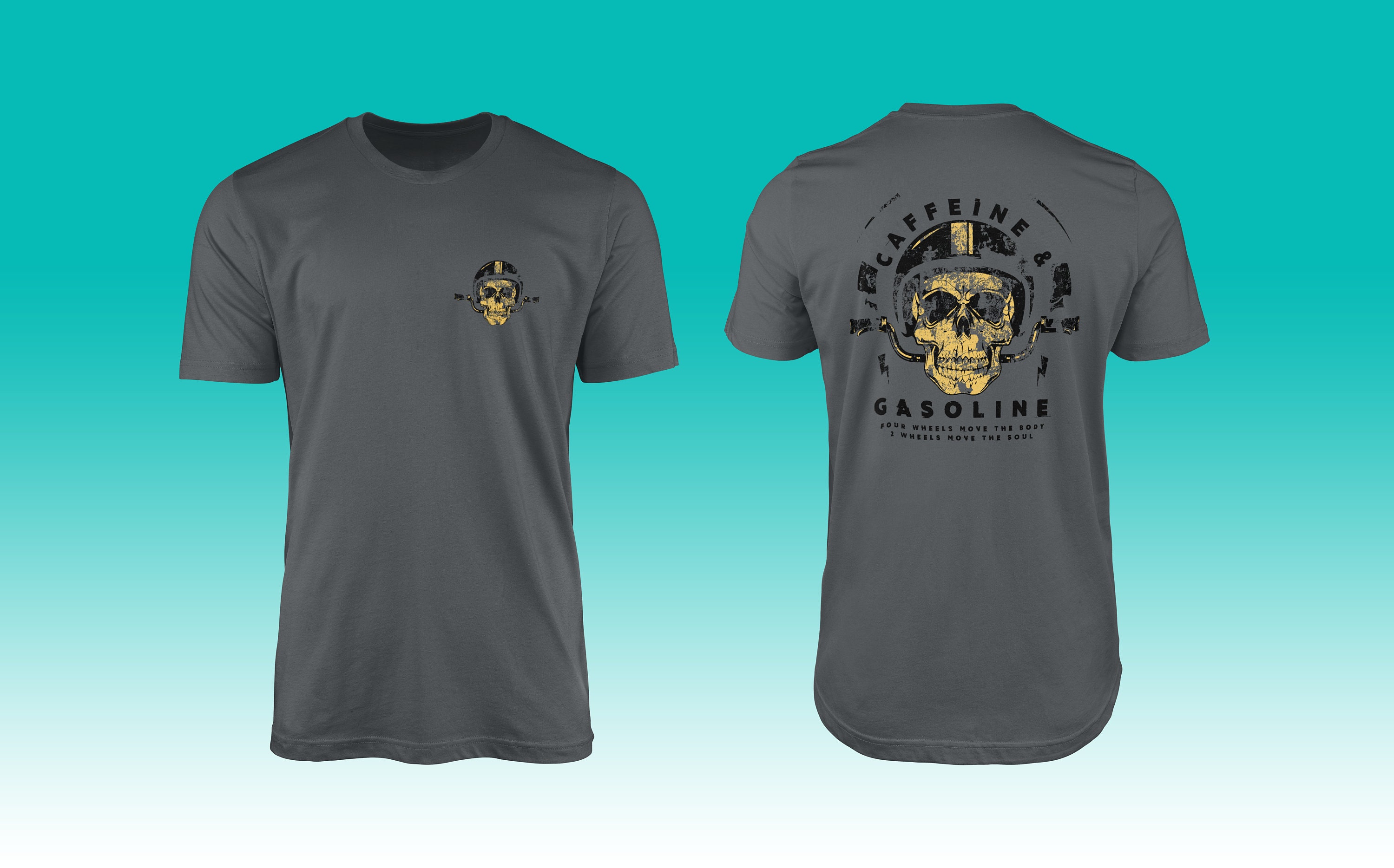 Caffeine and Gasoline T-Shirt Motorbike Club Quote Logo | Etsy