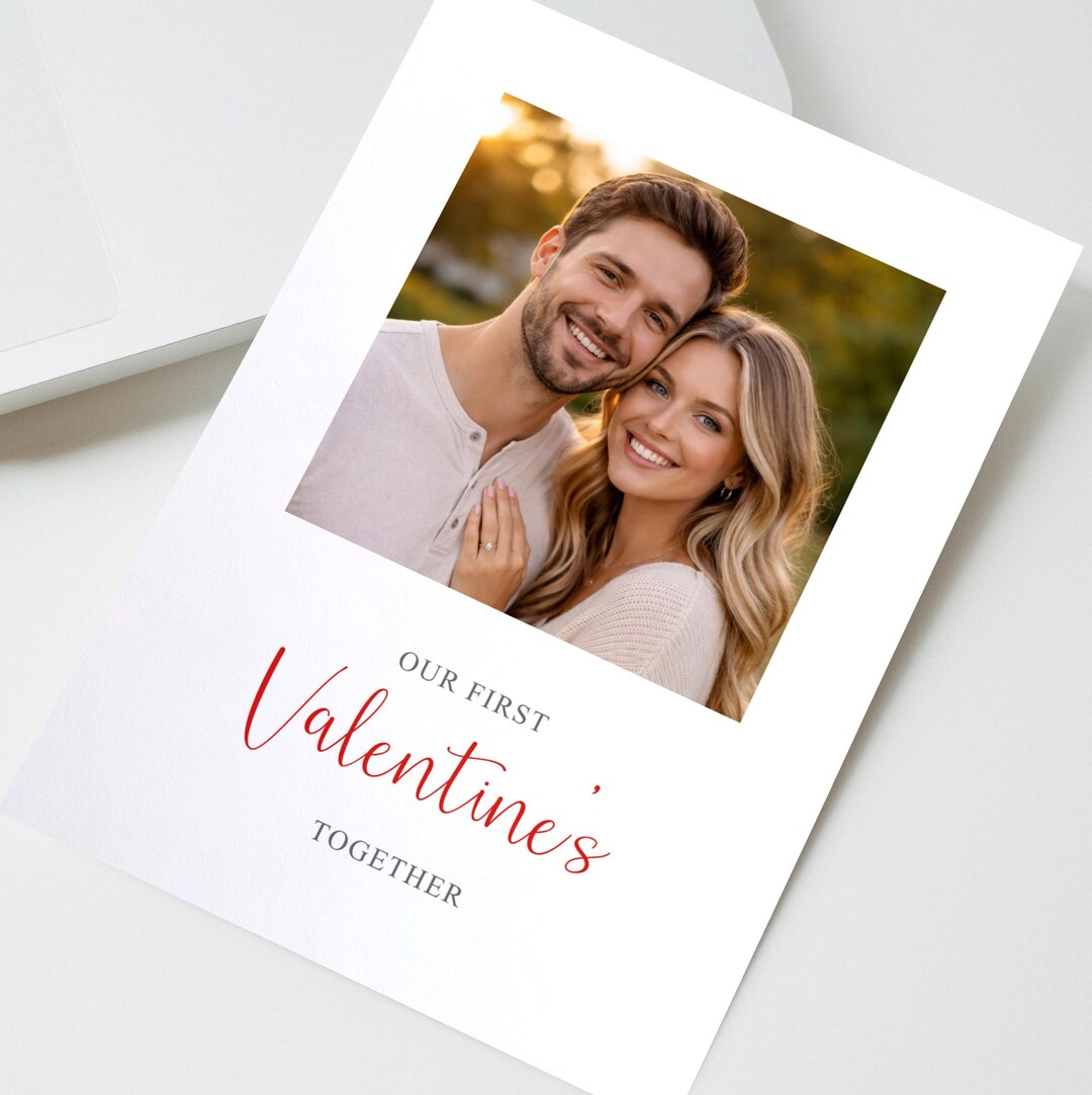 Personalised Valentine’s Day Photo Card for Couples, First Valentines ...