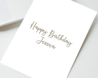 Personalised Name Birthday Card, Personalised Birthday Card, Card for Best Friend, Bestie Birthday Card, Personalised Gift, Card for her