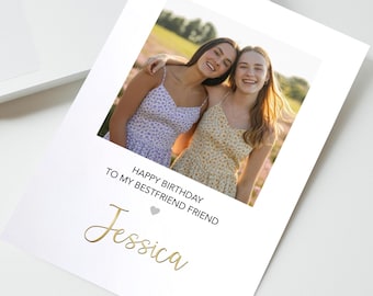 Best Friend Photo Card, Personalised Best Friend Card, Personalised Birthday Card, Bestie Birthday Card, Gift for Bestie, Card for her