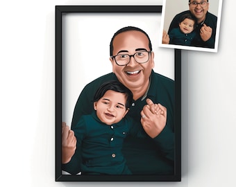 Regalo personalizzato per la festa del papà, biglietto per papà, ritratto per la festa del papà, biglietto per la festa del papà, ritratto personalizzato, regalo fotografico personalizzato